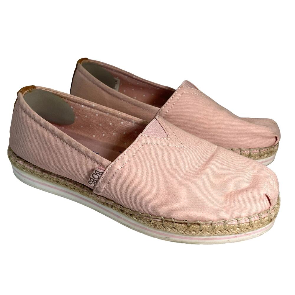 SKECHERS Bobs Womens Breeze Espadrille Slip On Flat Pink Size 7 Casual Comfort